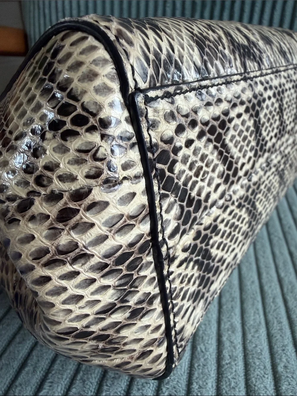 Gucci Nymphaea Python Leather Bamboo Top Handle/Crossbody Bag